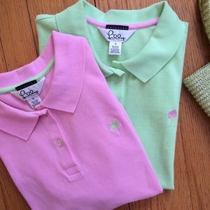 NWOT Lilly Pulitzer Island Polo Pink & Green ~Set!